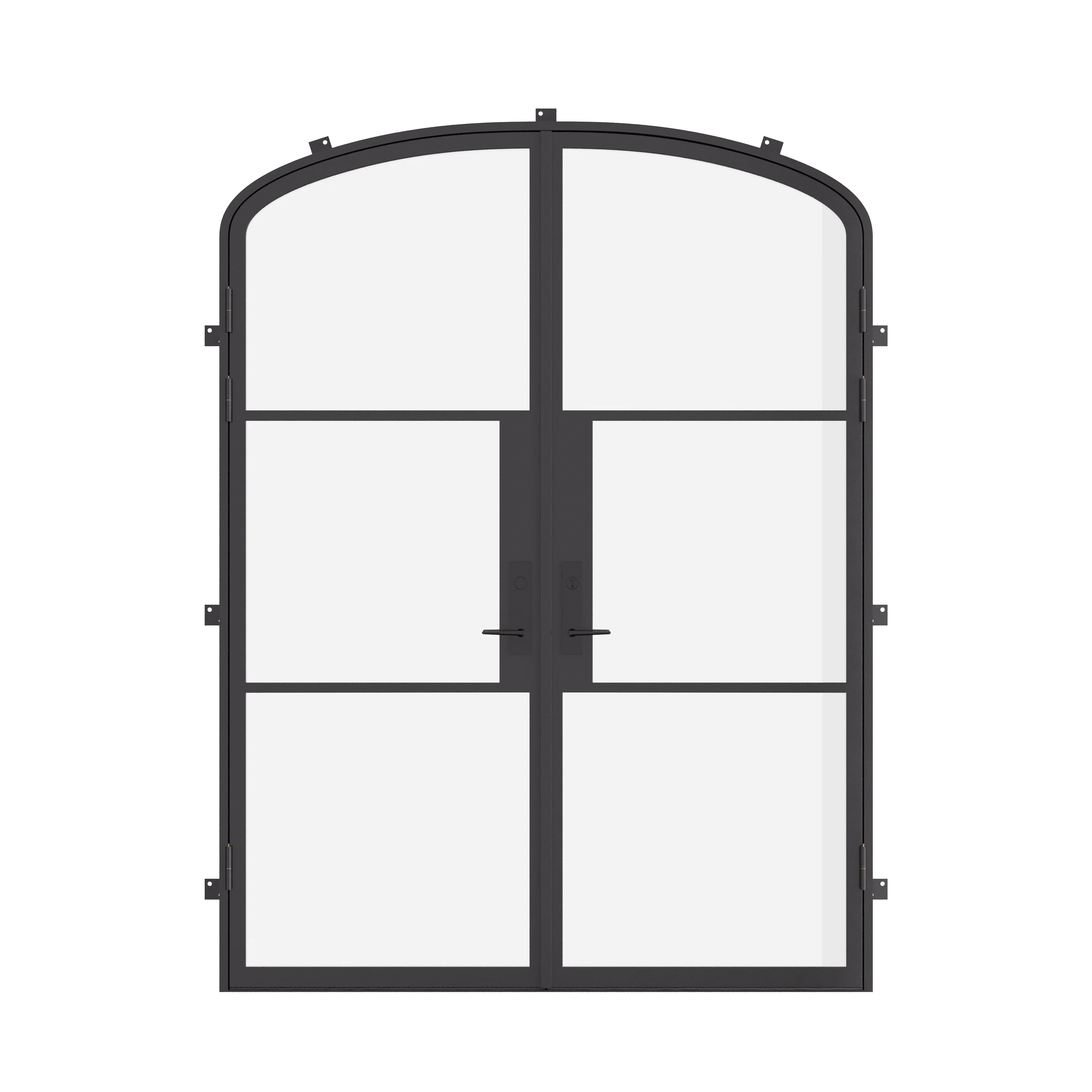 Air 4 double mini arch exterior steel doors with subtle curved tops
