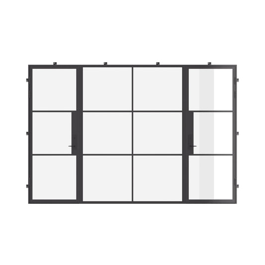 Air 4 with Thermal Break - Dual Single with Middle Fixed Panel Flat | Standard Sizes by Pinky’s Iron Doors — home doors, view 1