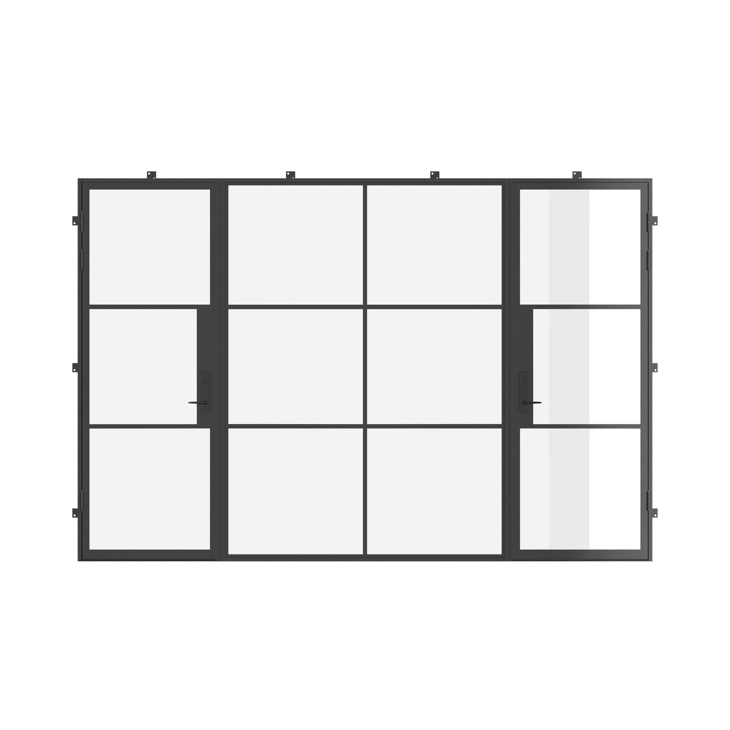 Air 4 with Thermal Break - Dual Single with Middle Fixed Panel Flat | Standard Sizes by Pinky’s Iron Doors — home doors, view 1