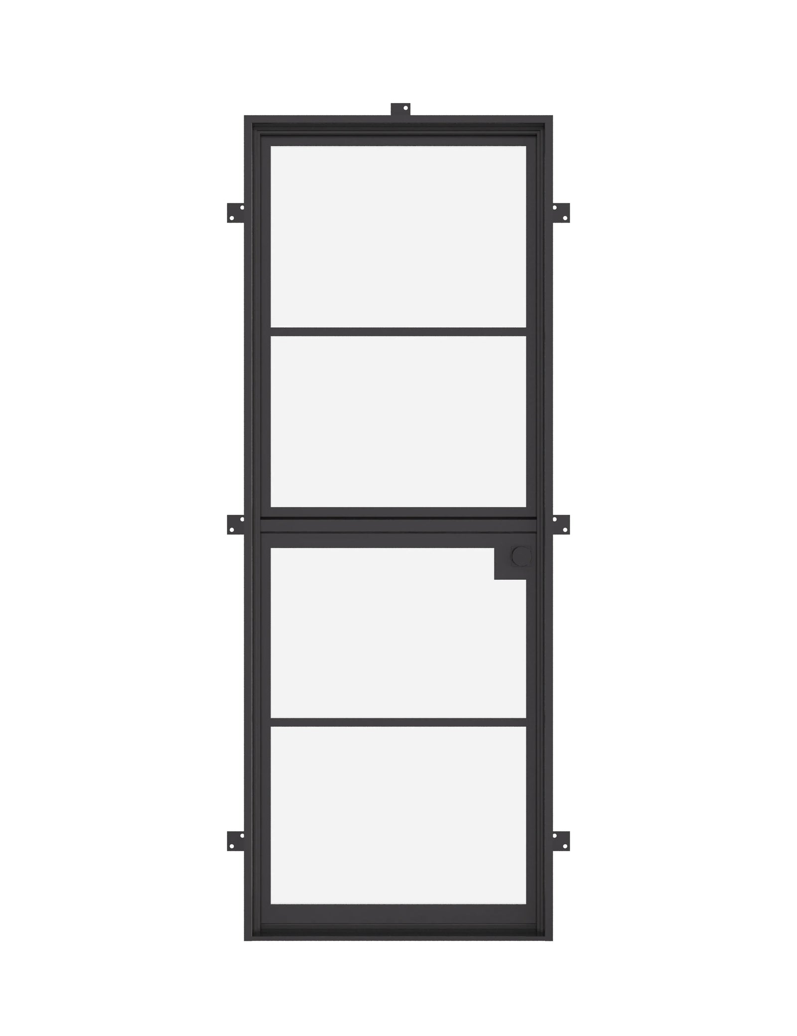 Air 4 Dutch single flat exterior steel door, split design with minimalist black frame