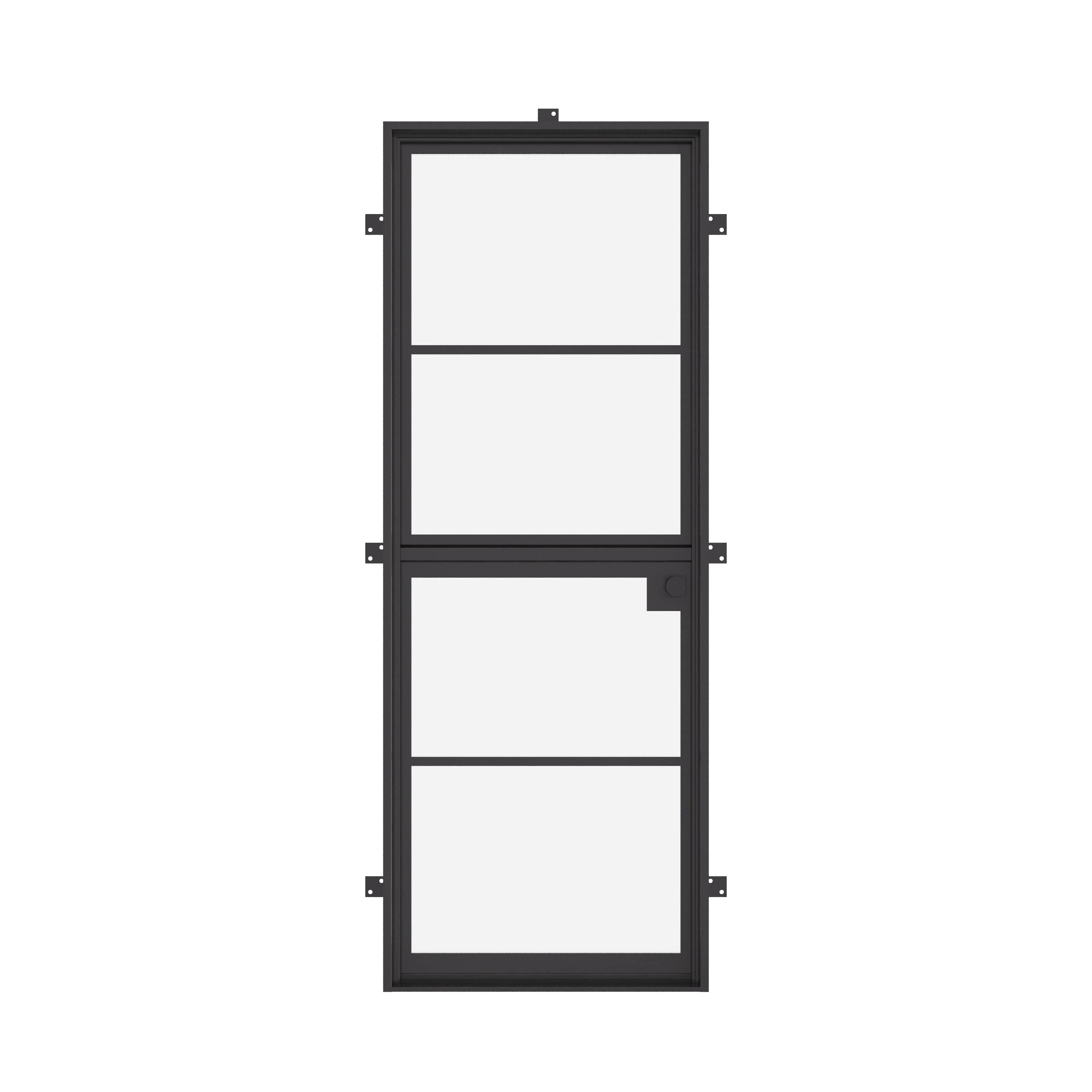 Air 4 Dutch single flat exterior steel door, split design with minimalist black frame