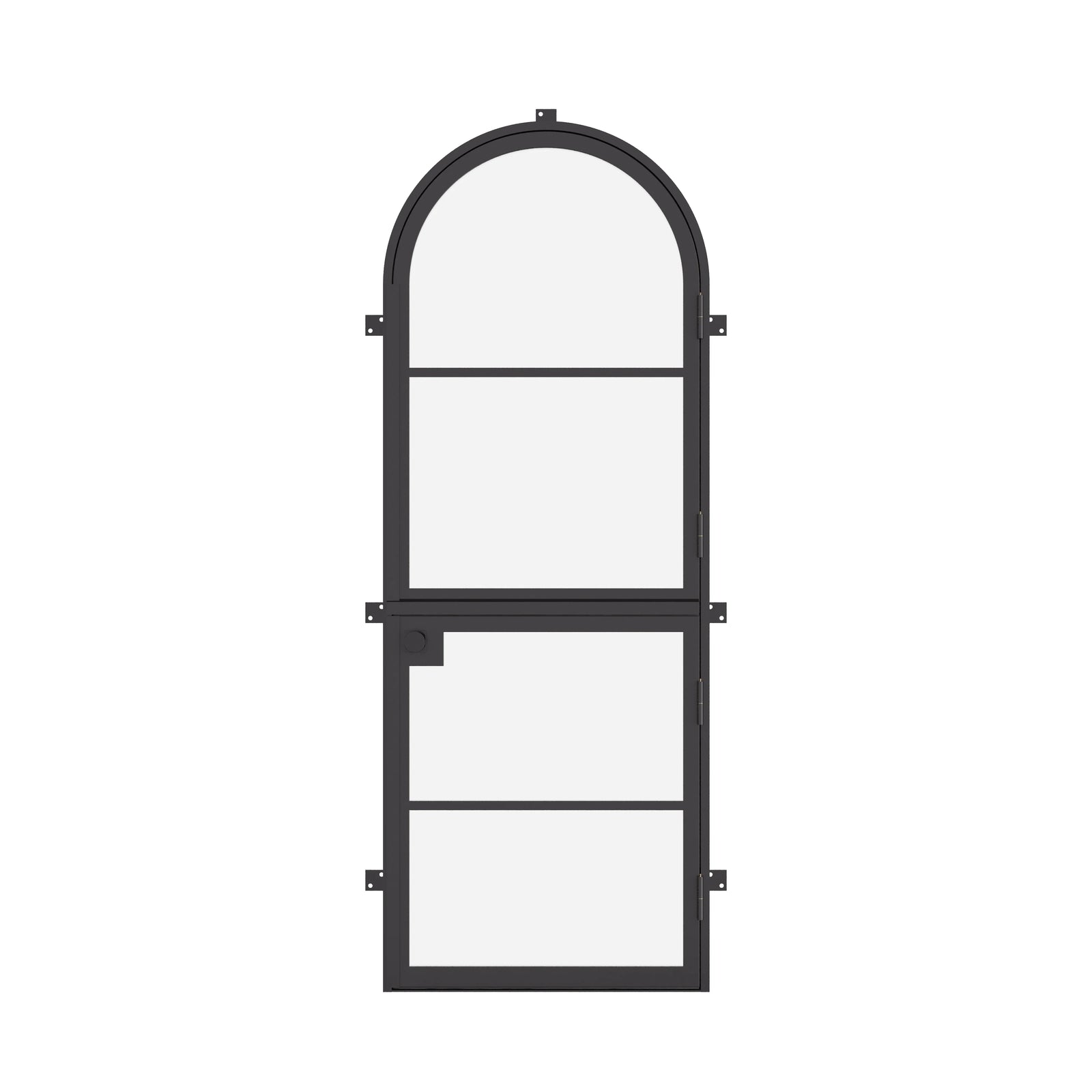 Air 4 Dutch single full arch exterior steel door, sleek split design with durable frame