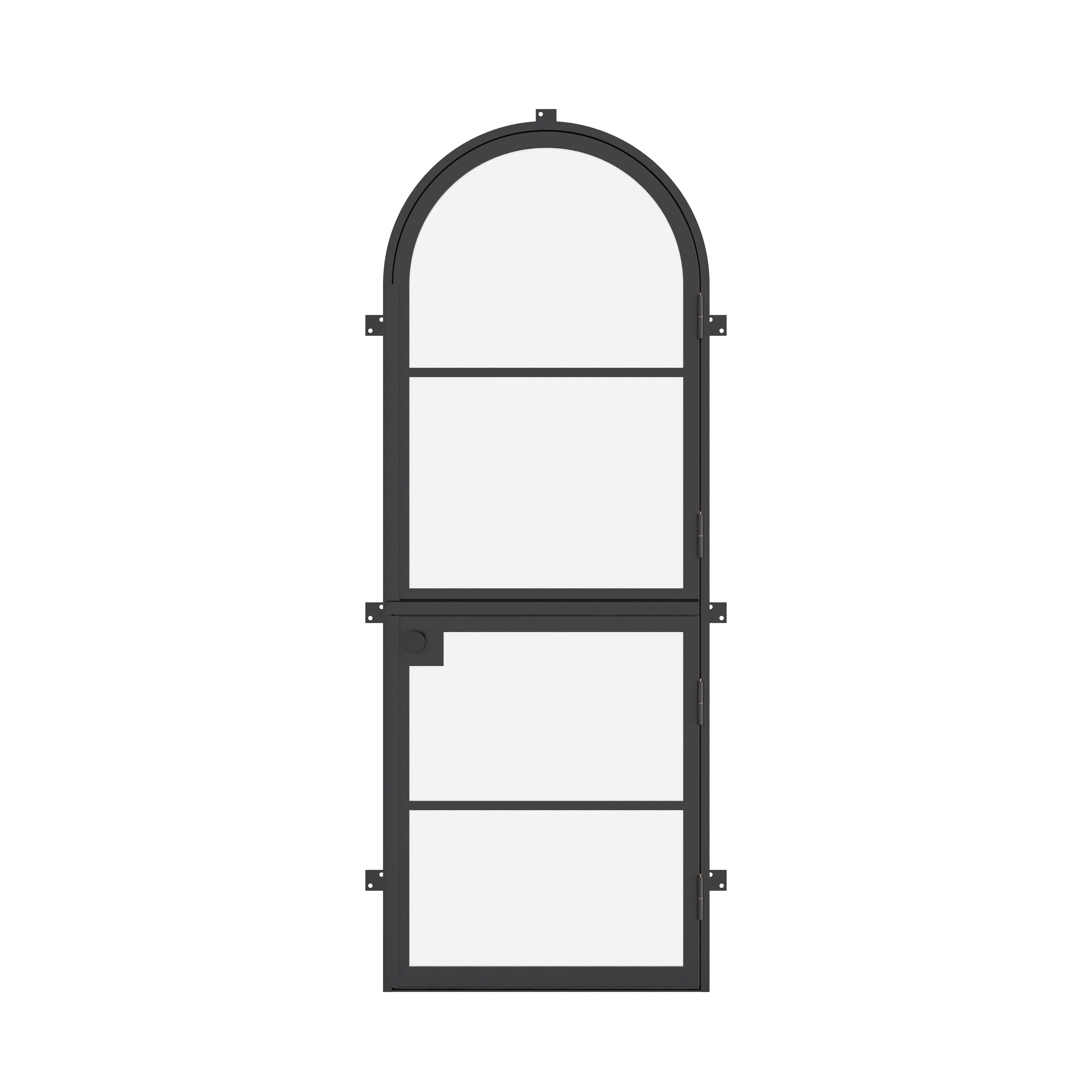 Air 4 Dutch single full arch exterior steel door, sleek split design with durable frame