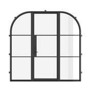 Air 4 Loop architectural steel single flat door with arched sidelights