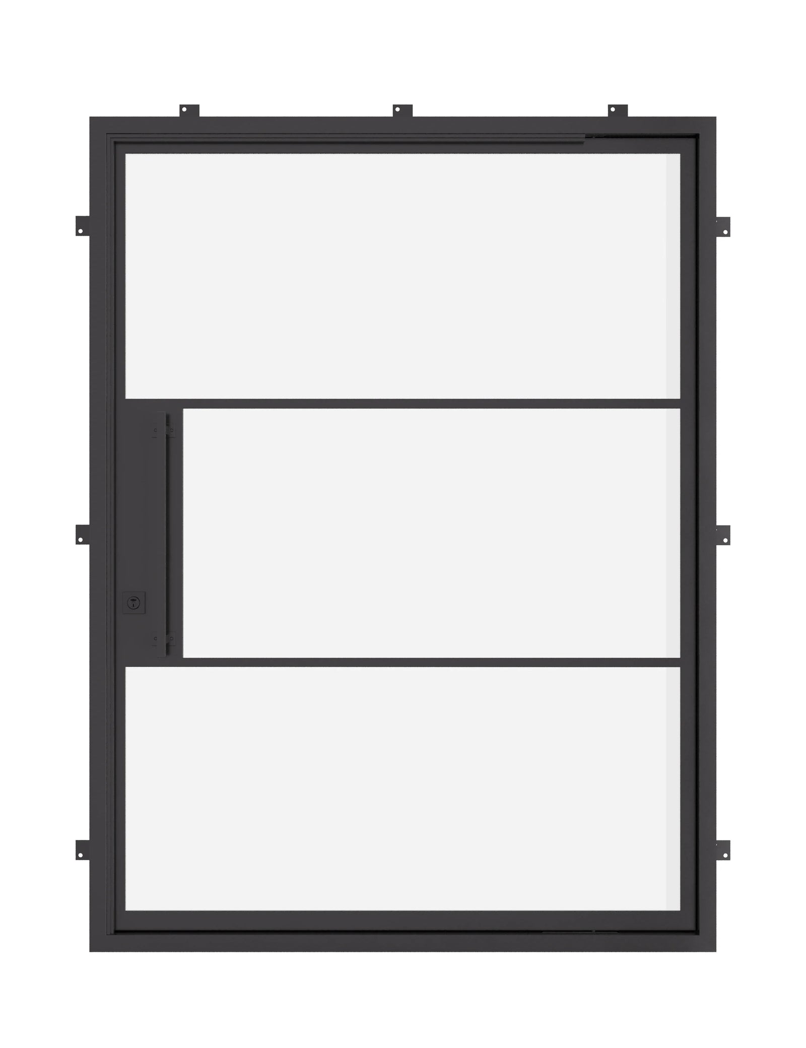 custom flat cold-rolled steel pivot entry door with dual pane glass