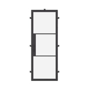 Air 4 single flat exterior steel door with slim black frame and tempered glass