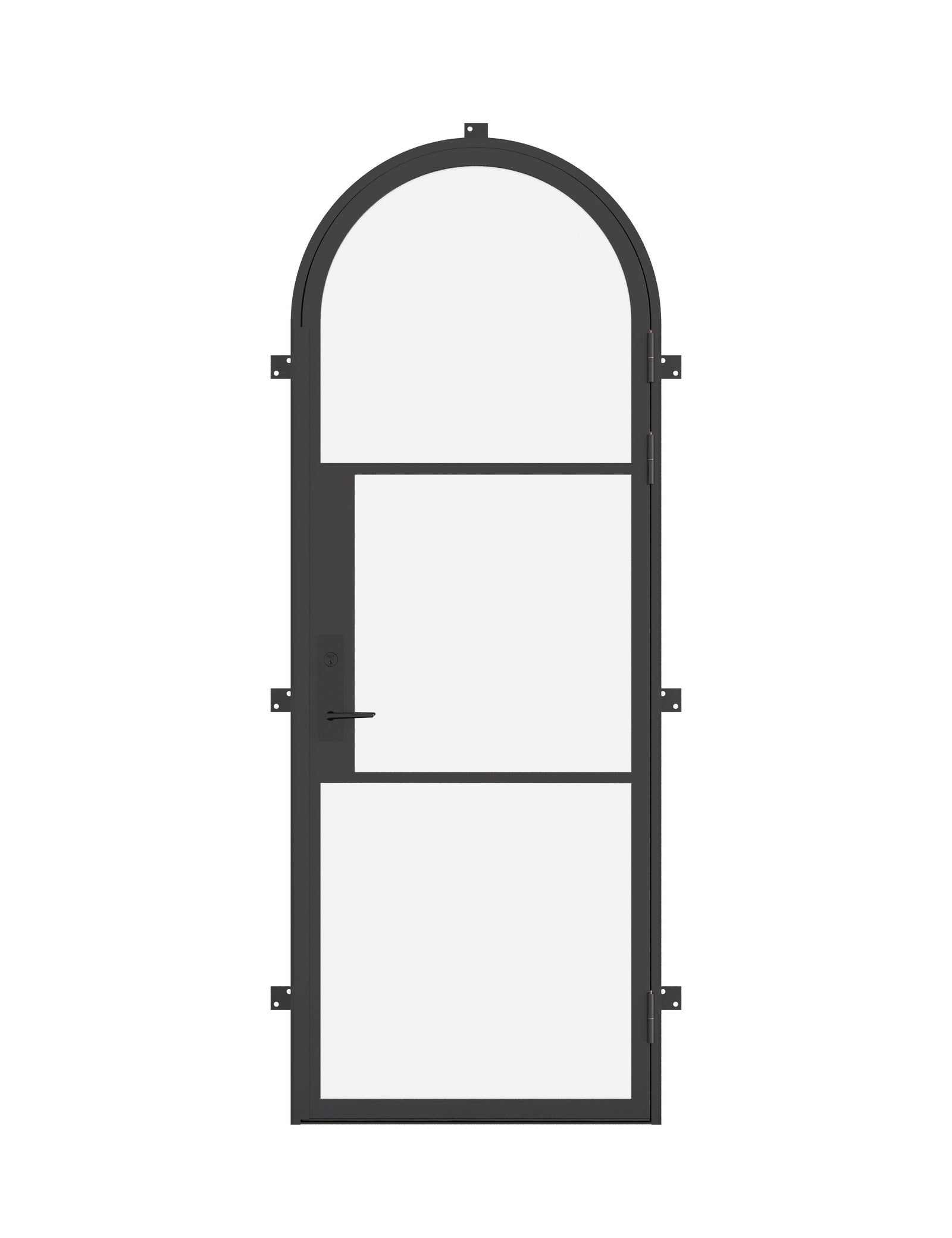 Single full arch exterior steel door with thermal break insulation