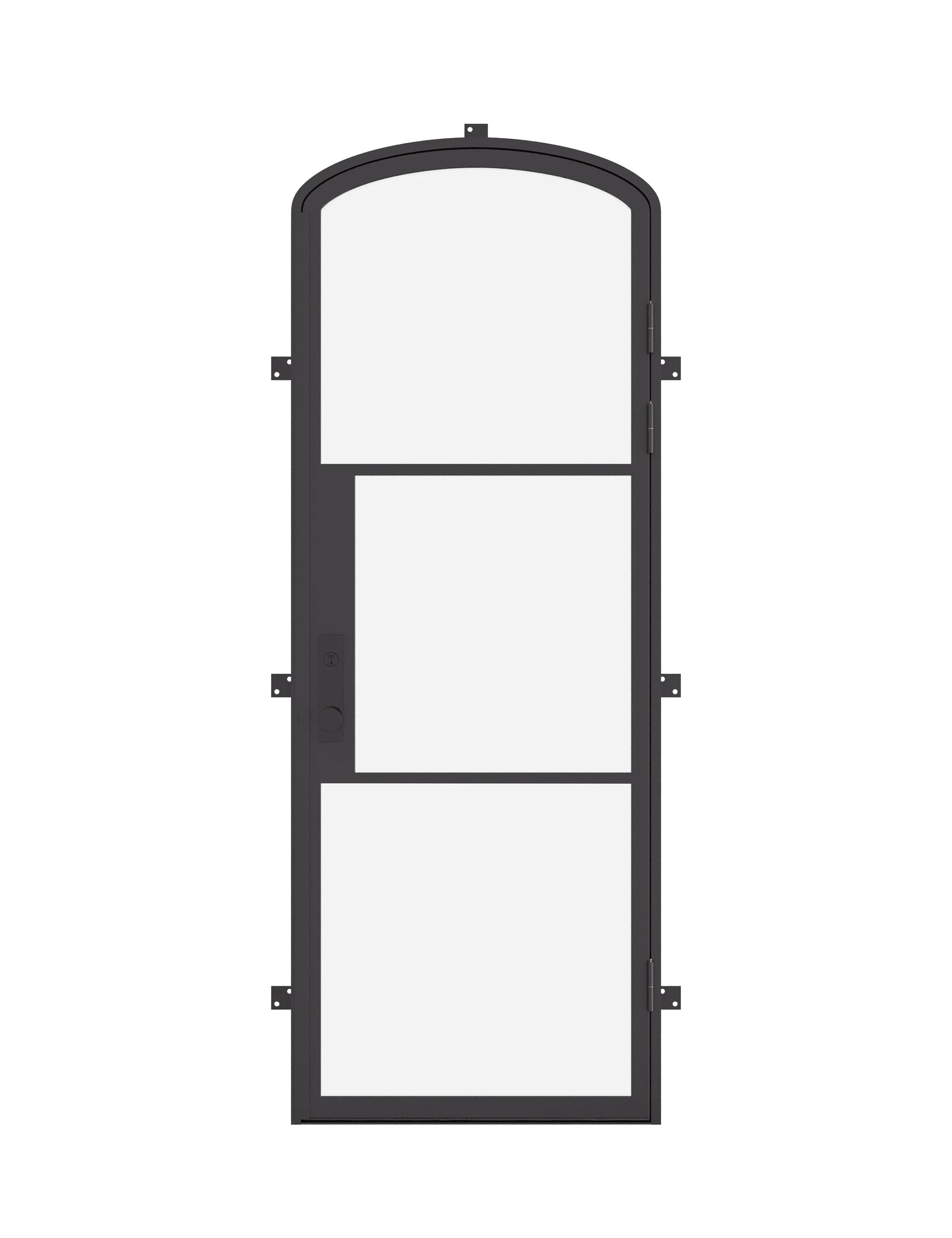 Air 4 single mini arch exterior steel door with curved top and slim frame