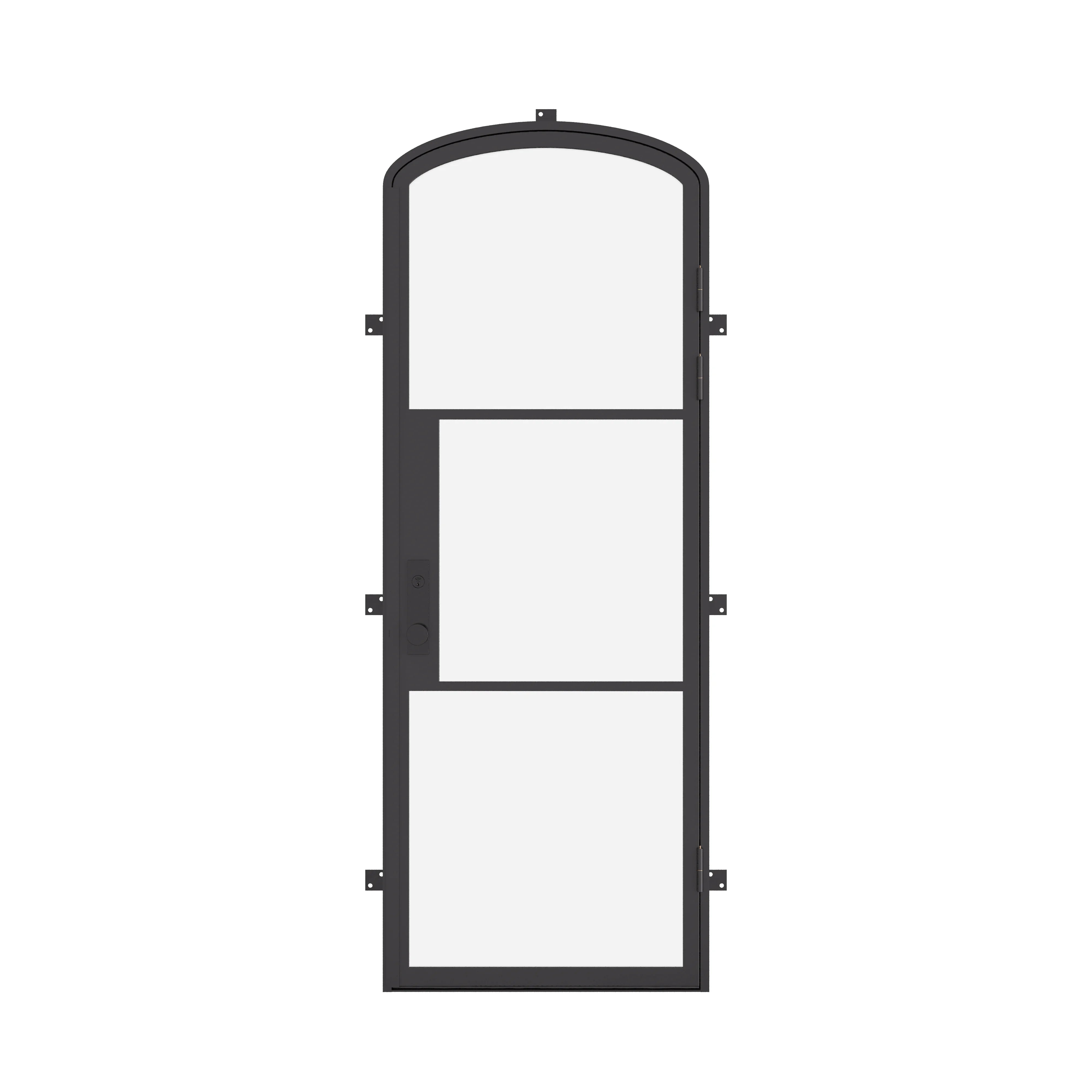 Air 4 single mini arch exterior steel door with curved top and slim frame