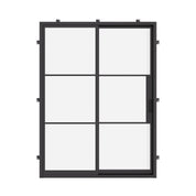 custom black steel exterior sliding door