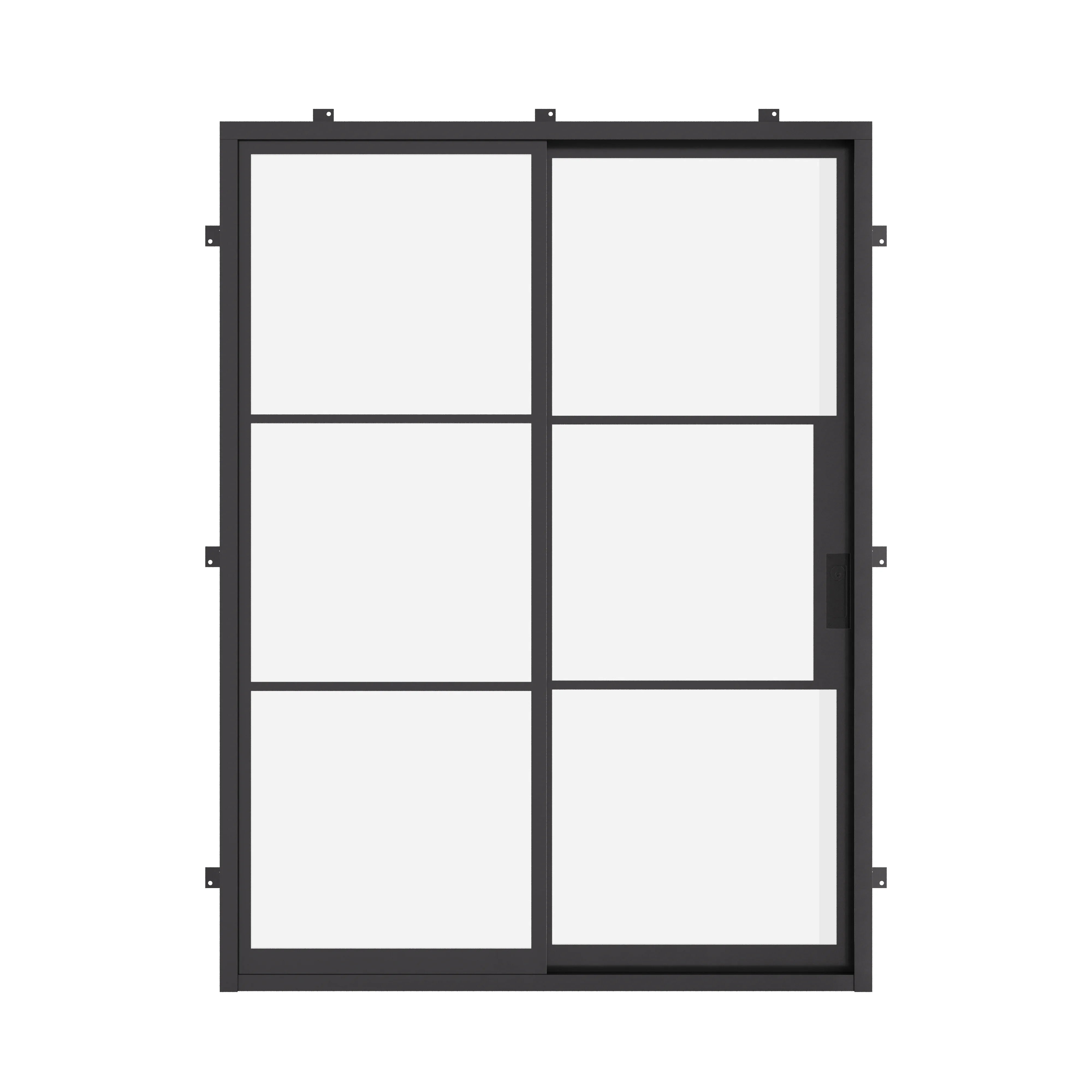 custom black steel exterior sliding door