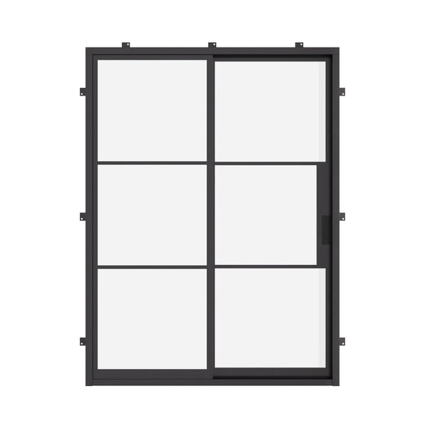 custom black steel exterior sliding door