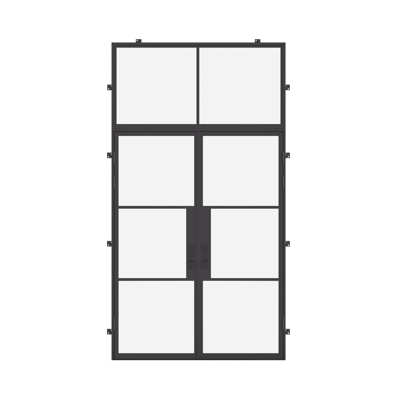 Air 4 double flat doors with transom window and slim steel frame