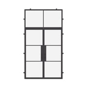 Air 4 double flat doors with transom window and slim steel frame