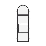 Air 4 single flat exterior steel door with full arch transom window