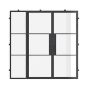 Air 4 double flat steel door with left side window, modular prehung frame and tempered glass