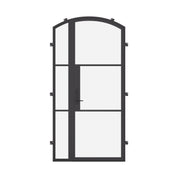 single arch steel door with left sidelight and thermally broken frame