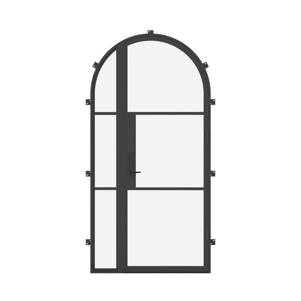 Air 4 single full arch door with left sidelight, galvanized mixed metal and automotive coating