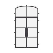 Air 4 double flat exterior steel doors with mini arch transom window