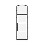 Air 4 single flat exterior door with mini arch top window and slim frame