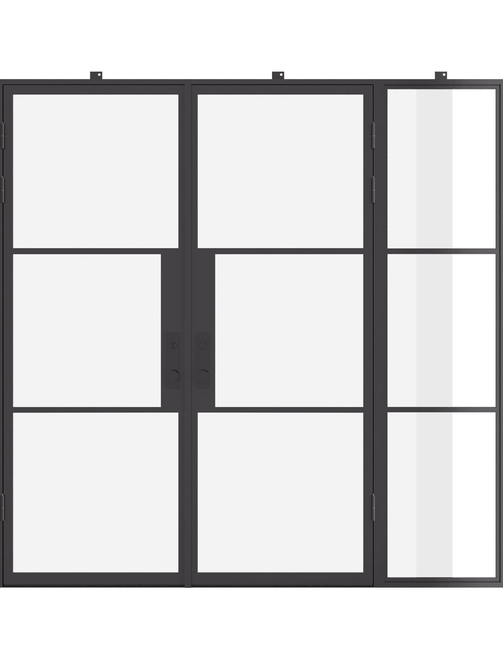 Air 4 double flat steel door with right side window, NFRC-Rated galvanized metal