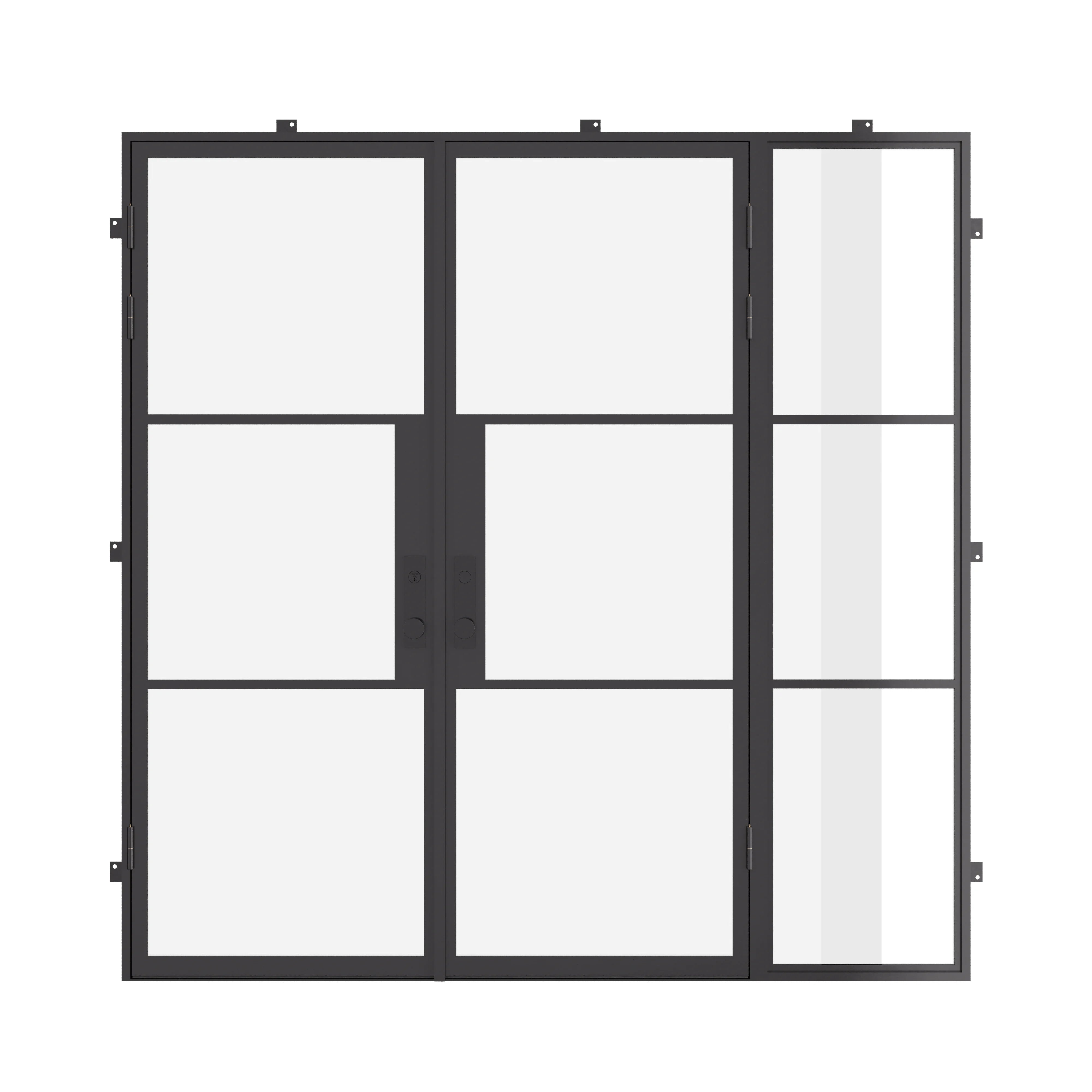 Air 4 double flat steel door with right side window, NFRC-Rated galvanized metal
