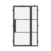 single flat steel door with right sidelight and thermally broken frame