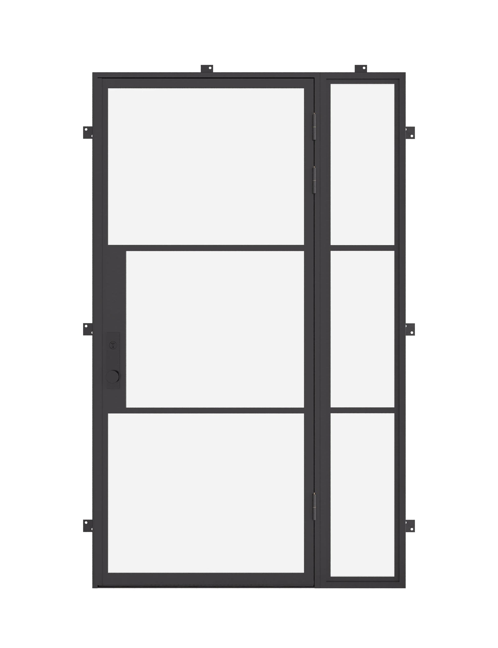 Air 4 single flat steel door with right side window panel