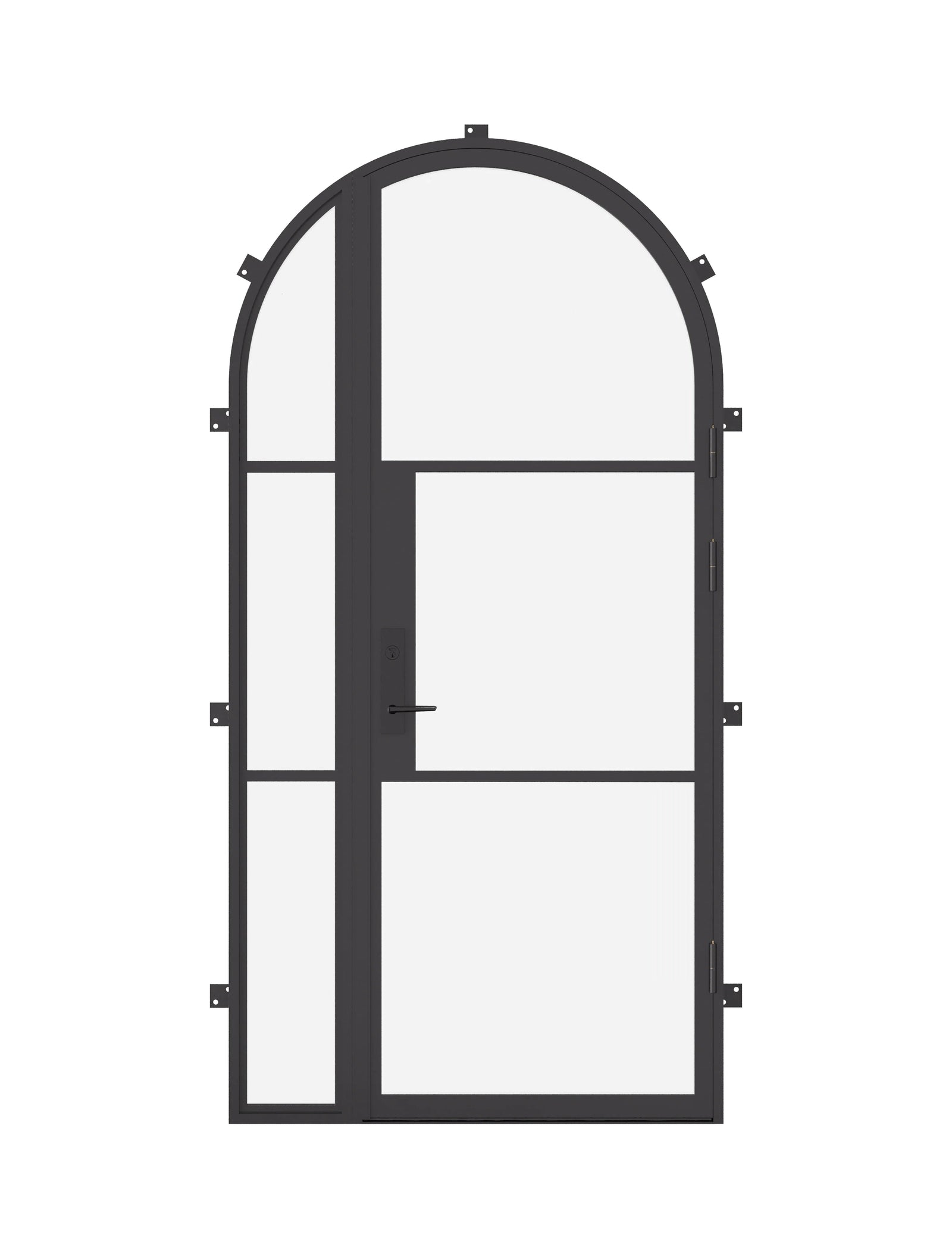 Air 4 architectural steel single full arch door with left sidelight and thermal break