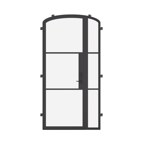 minimalist front door in Sunset Pink