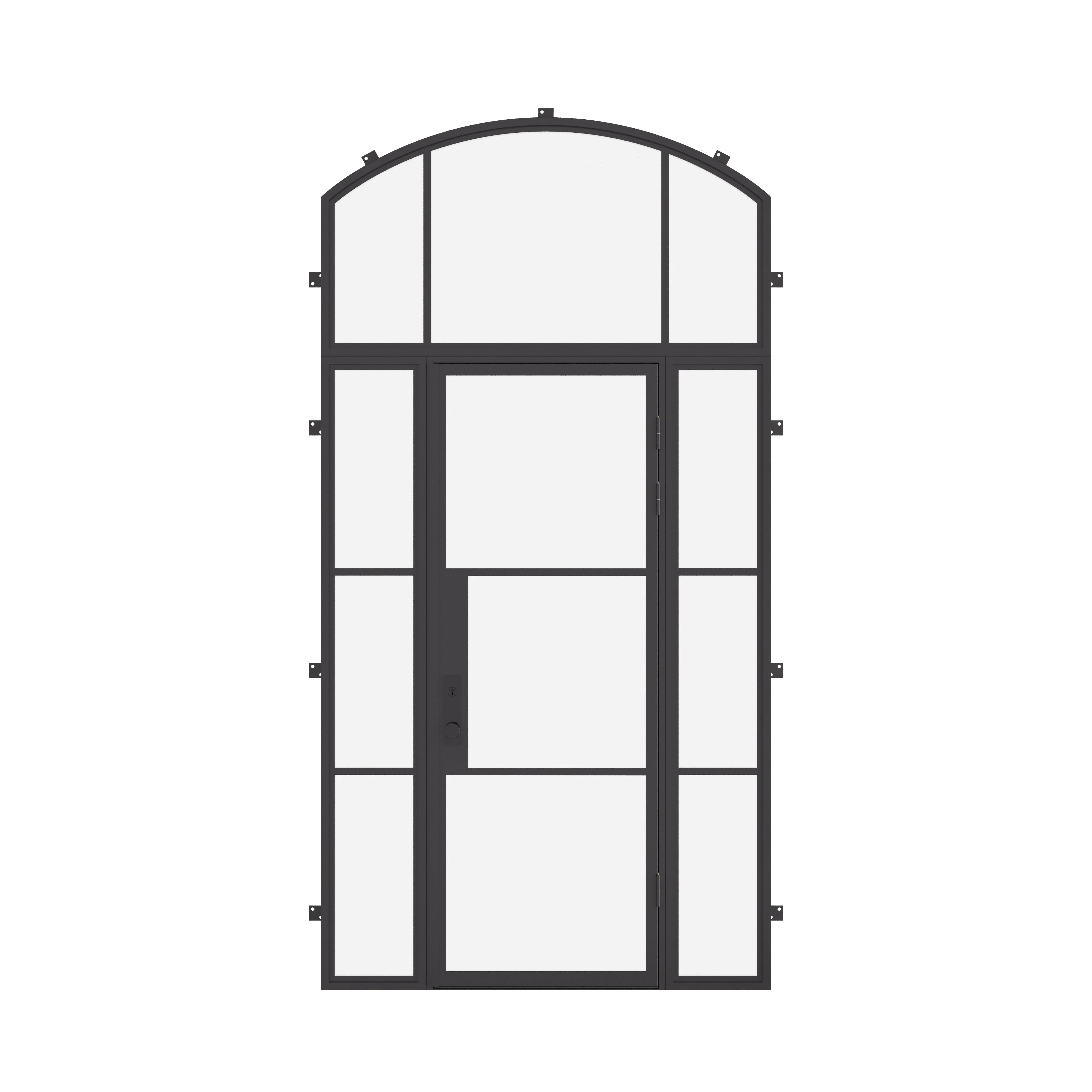 Air 4 single flat door with side windows and arched transom, custom