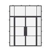 Air 4 architectural steel double flat door with side windows and flat top glass