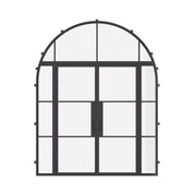 Air 4 double flat doors with side windows and full arch transom, custom