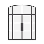Air 4 double flat door with sidelights and mini arch transom, galvanized mixed steel construction