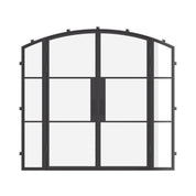 Air 4 double arch exterior steel doors with side windows and slim frame