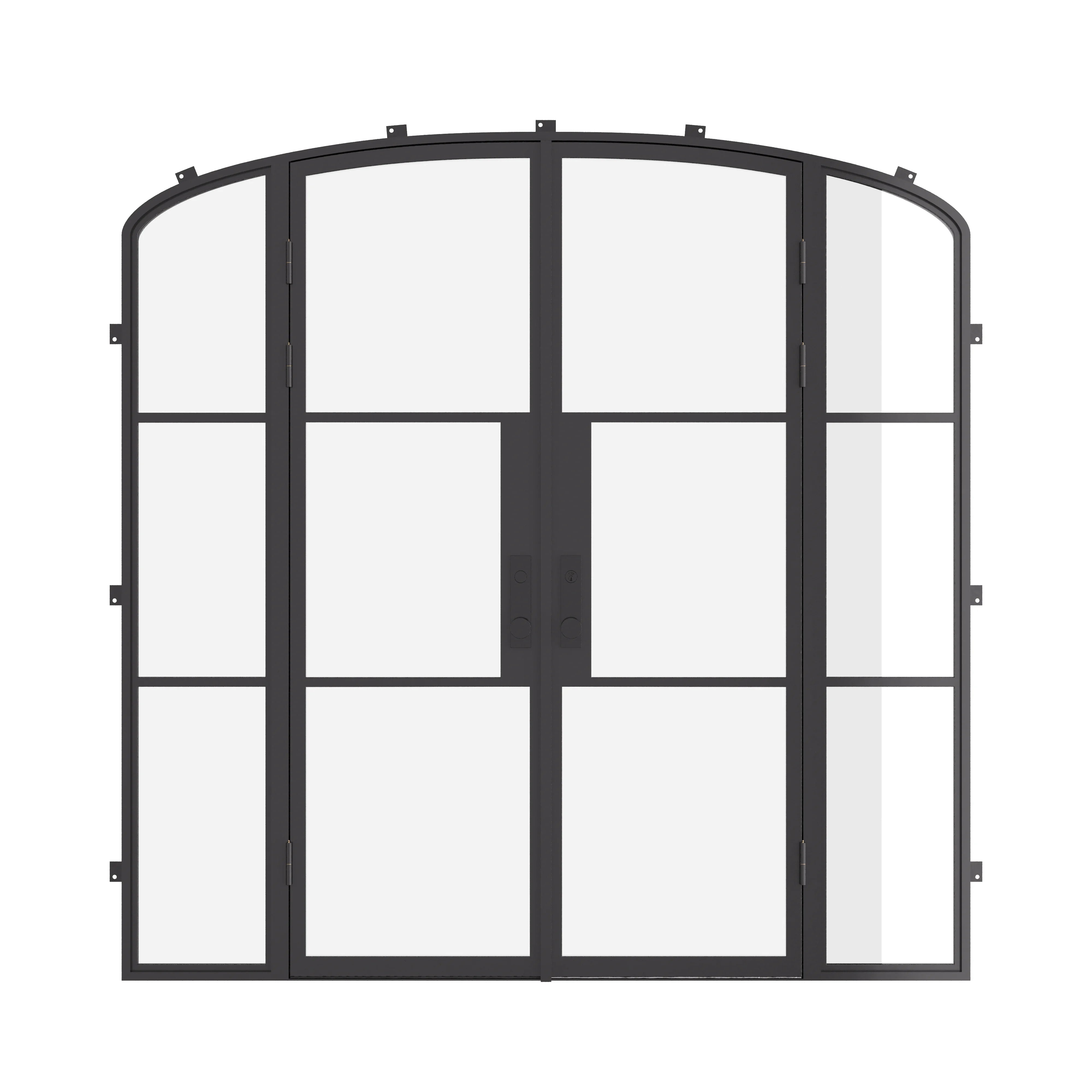 Air 4 double mini arch doors with sidelights and slim steel frames