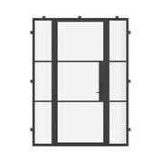 Air 4 single flat exterior door with sidelights in cold-rolled steel frame