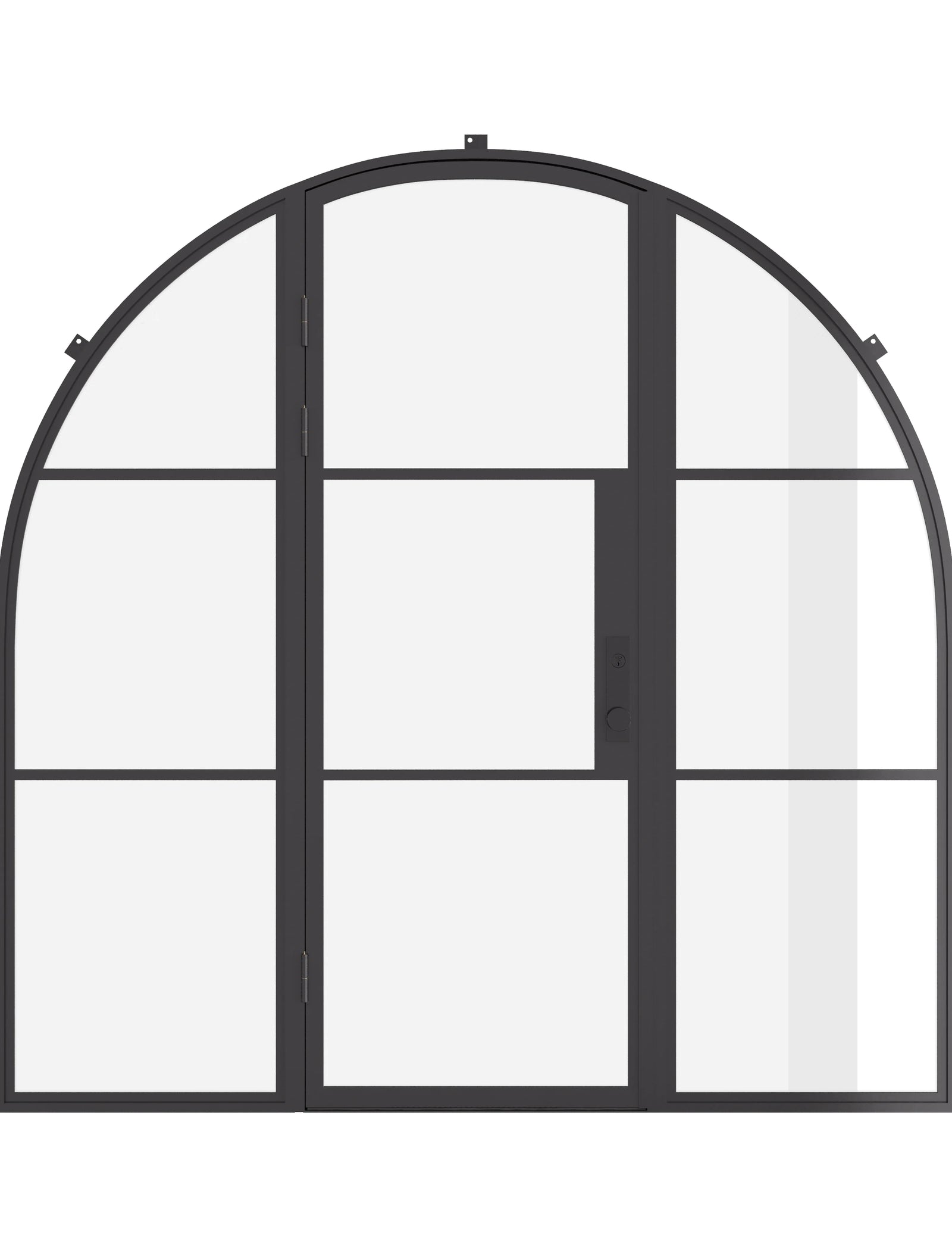 Air 4 single full arch exterior door with side windows and slim frame