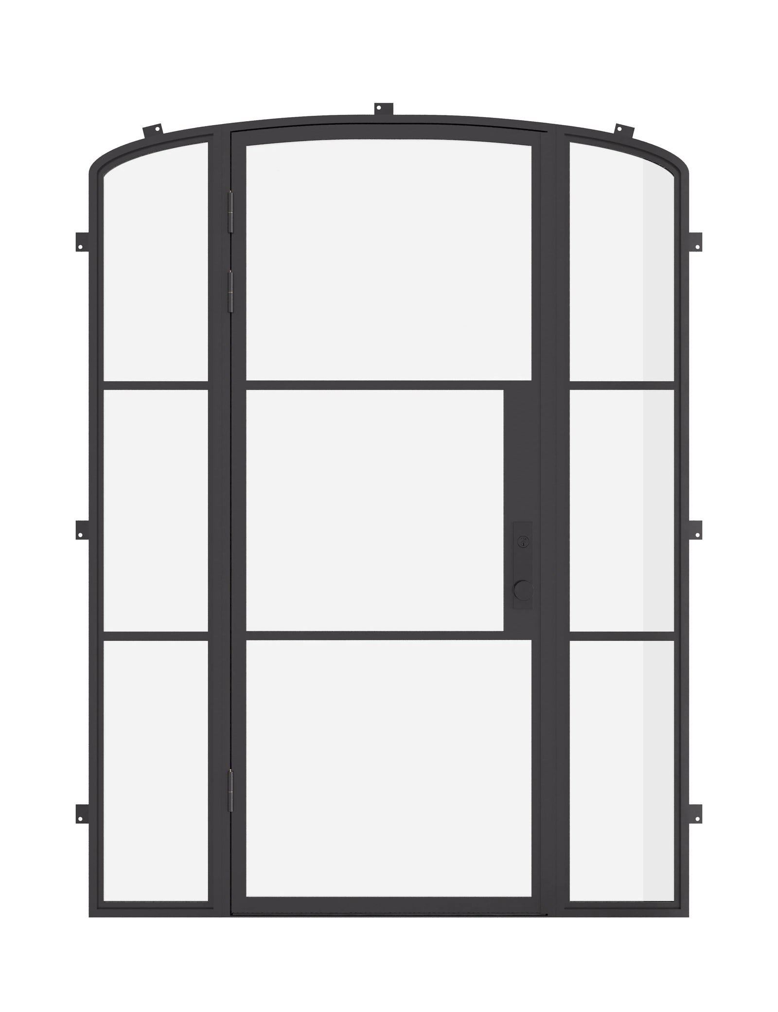 Air 4 Dutch single flat exterior steel door with sidelights and split design
