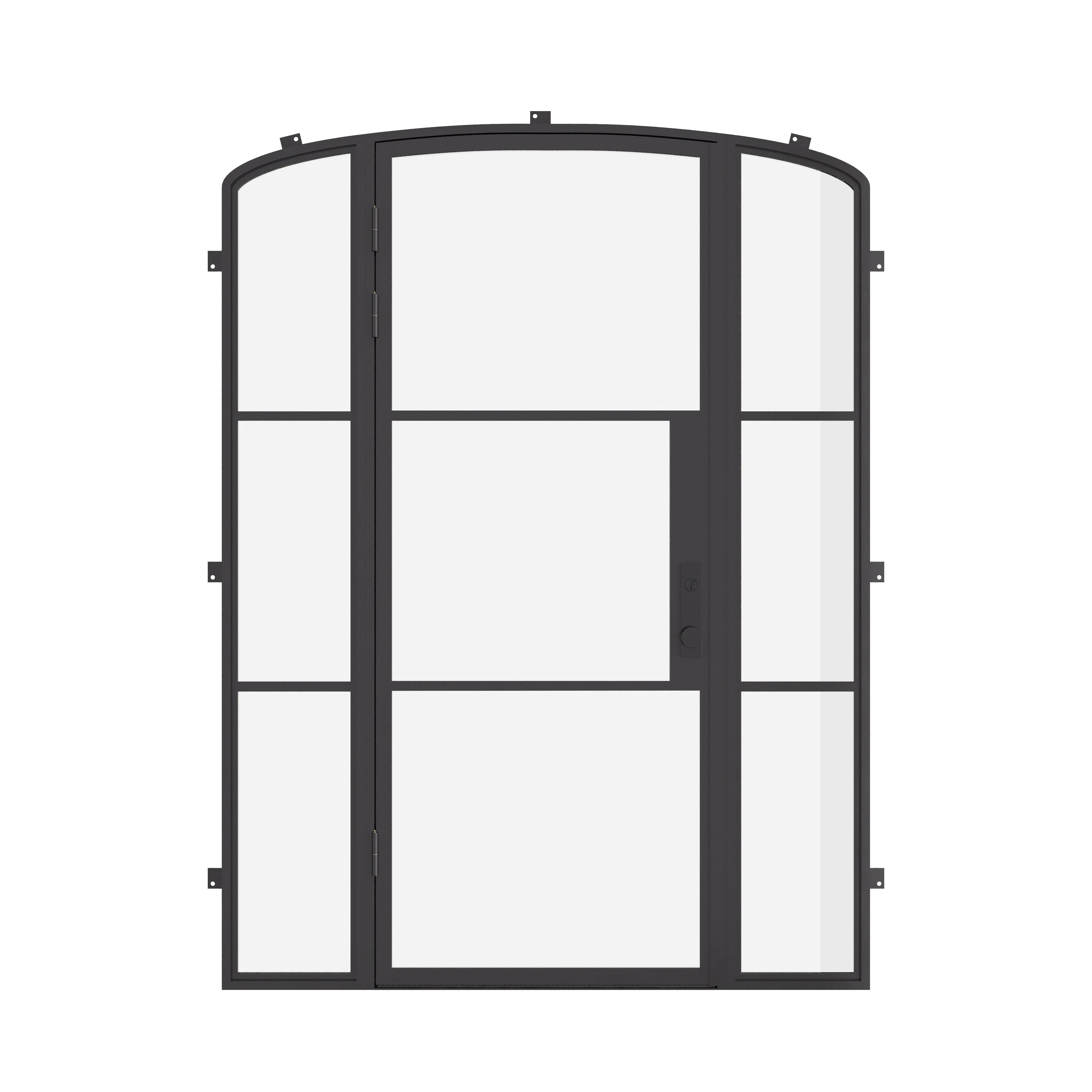 Air 4 Dutch single flat exterior steel door with sidelights and split design