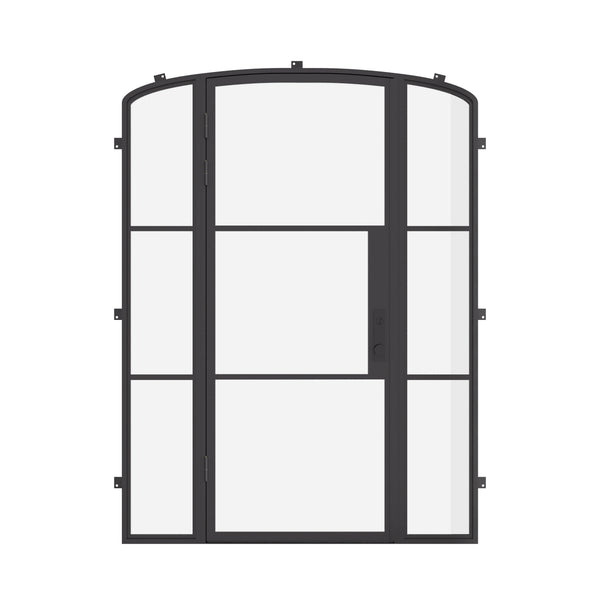 Air 4 Dutch single flat exterior steel door with sidelights and split design