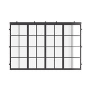 Air 5 exterior center split bi-fold door in cold-rolled steel with tempered glass panels
