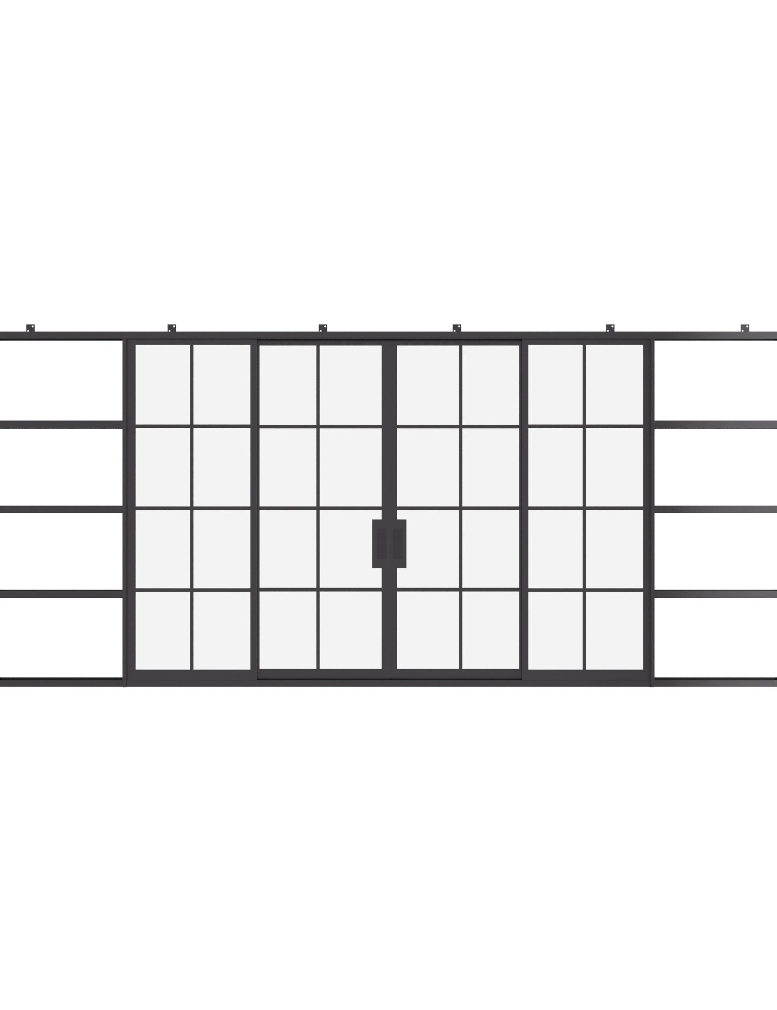 Air 5 exterior center split double pocket sliding steel door