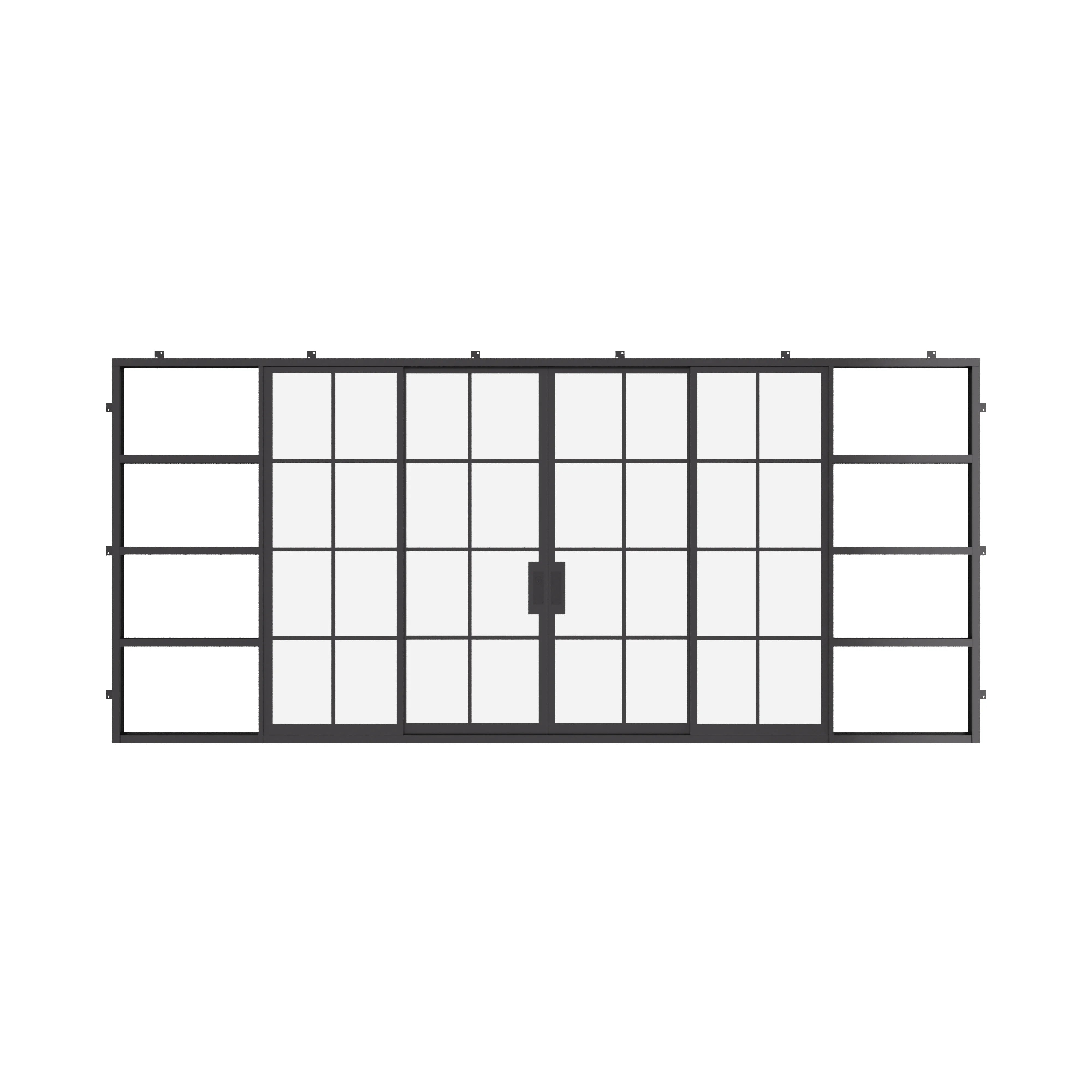Air 5 exterior center split double pocket sliding steel door