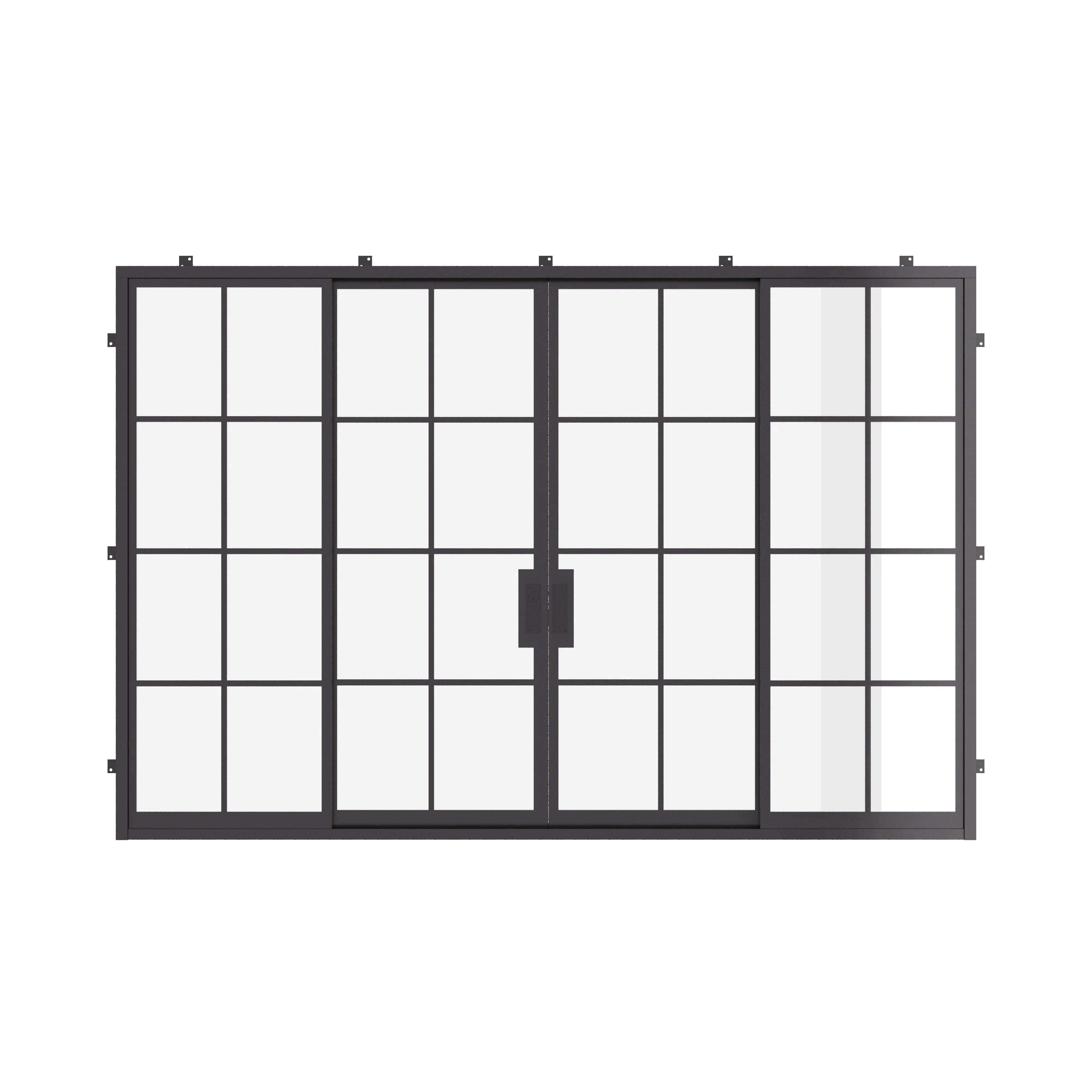 Air 5 exterior center split double sliding steel door system
