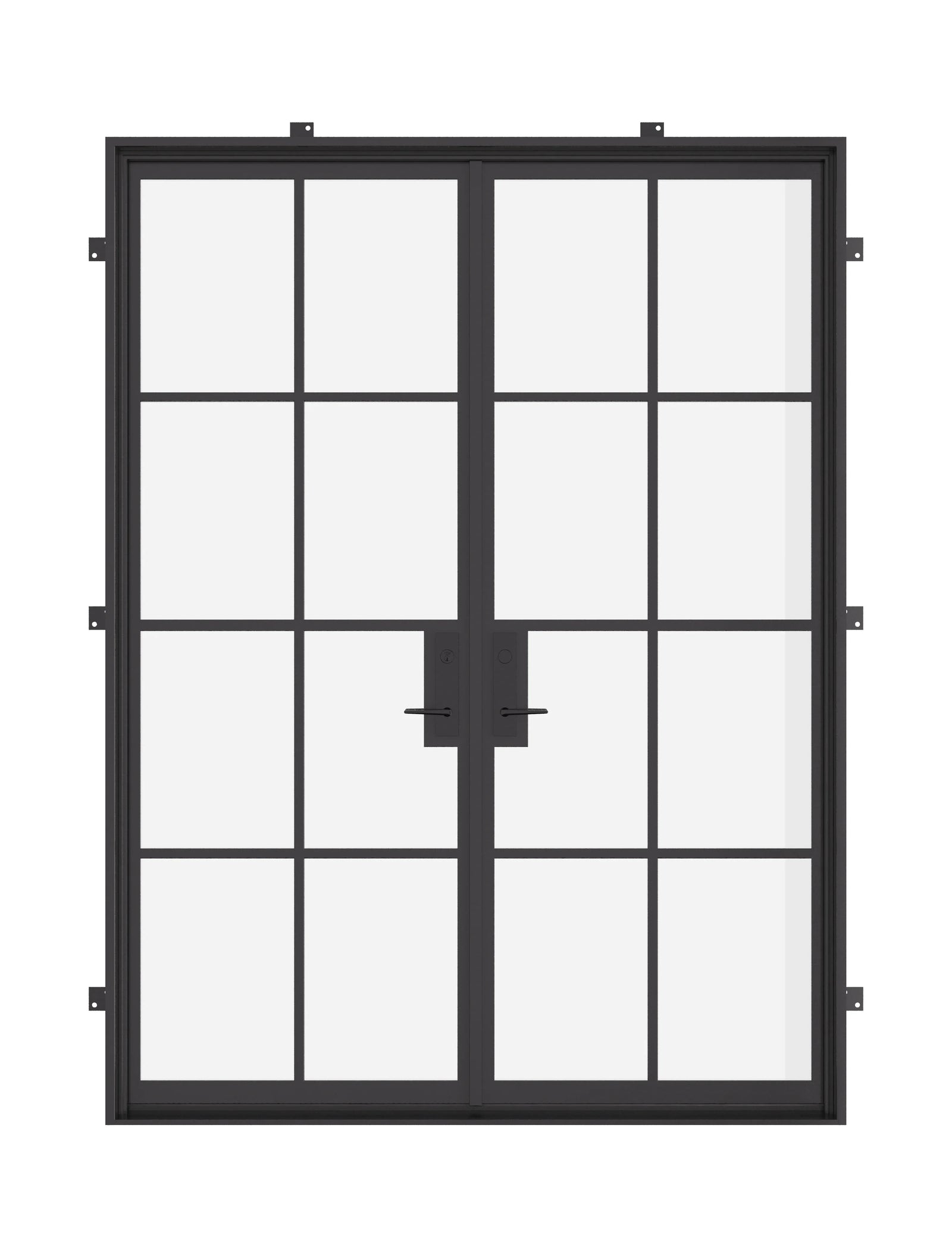 Double flat steel entry doors with thermal break design