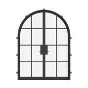 Exterior double arch doors with insulated steel construction