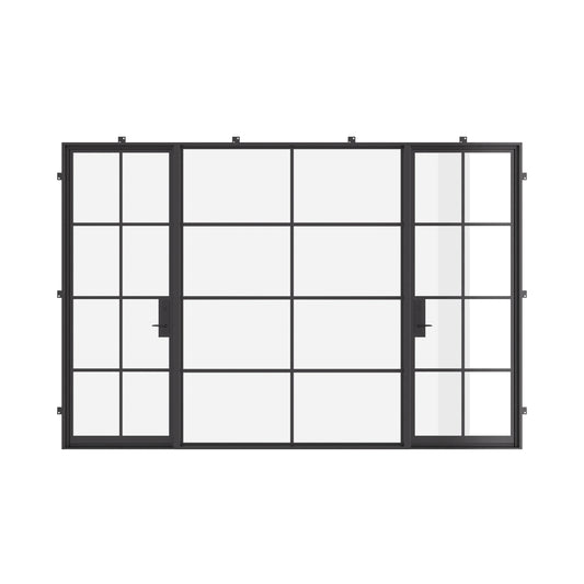 Air 5 - Dual Single with Middle Fixed Panel Flat | Standard Sizes by Pinky’s Iron Doors — home doors, view 1