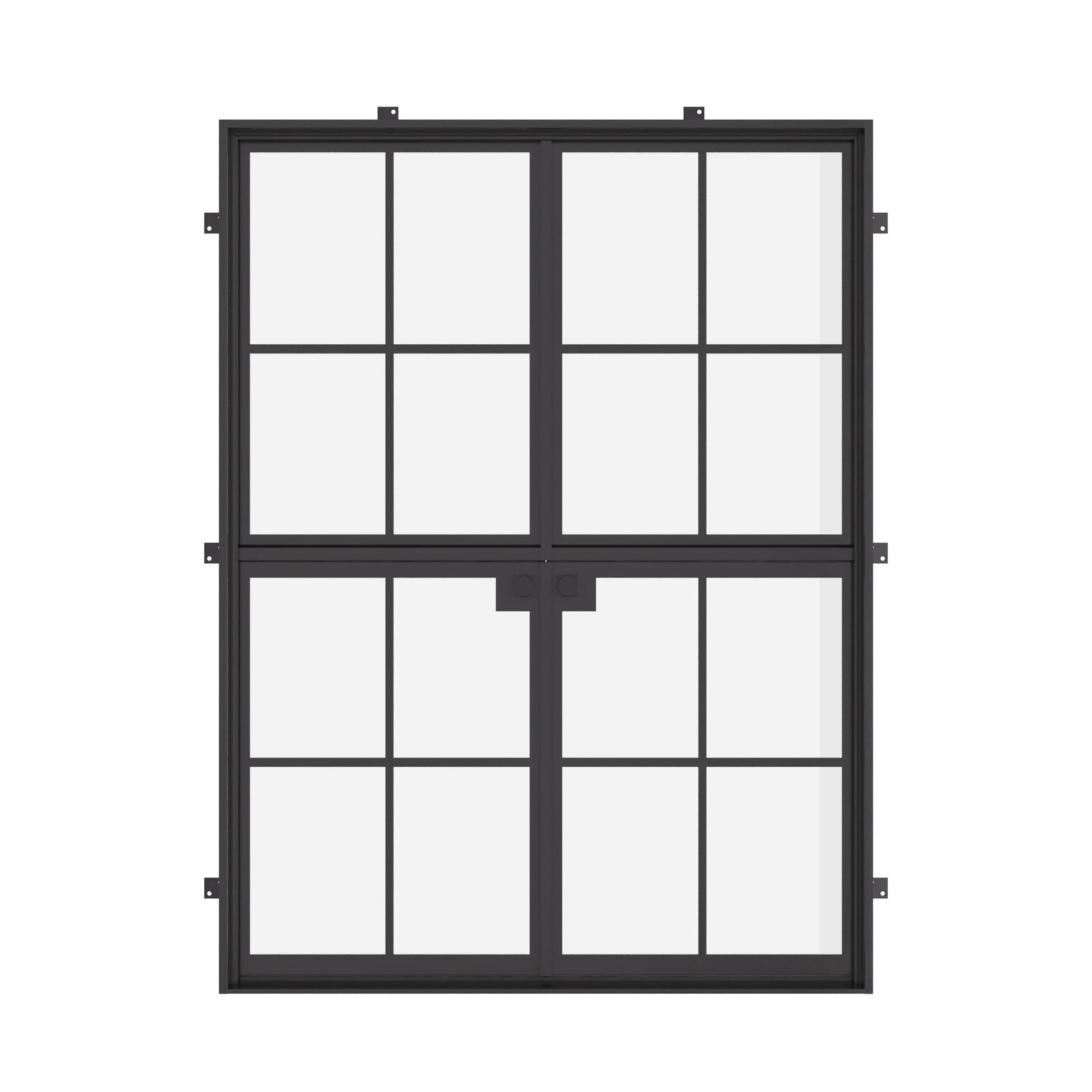 Air 5 Dutch double flat steel doors, pre-hung with dual-pane tempered glass