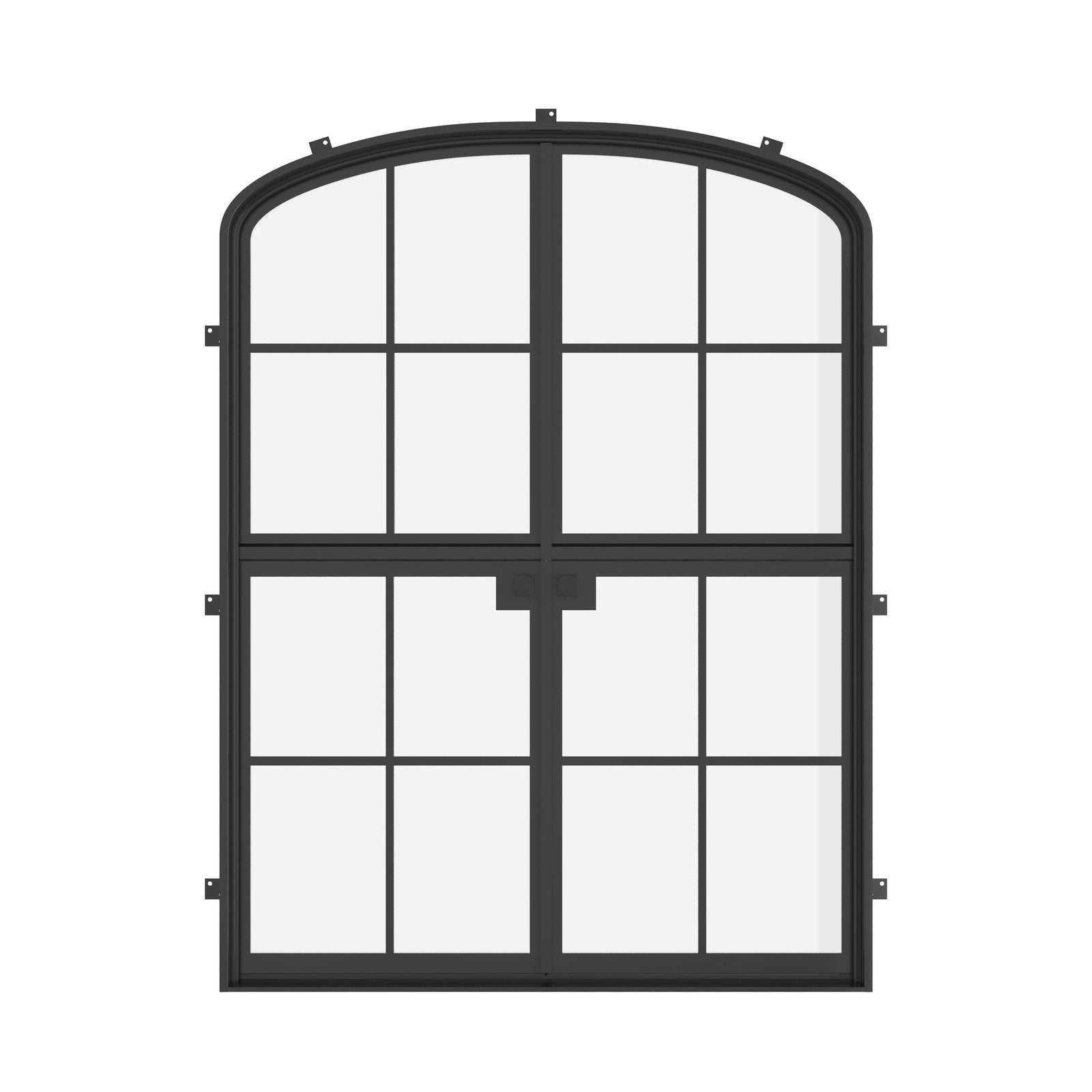 Air 5 Dutch double mini arch exterior door in architectural steel with dual-pane tempered glass and prehung frame